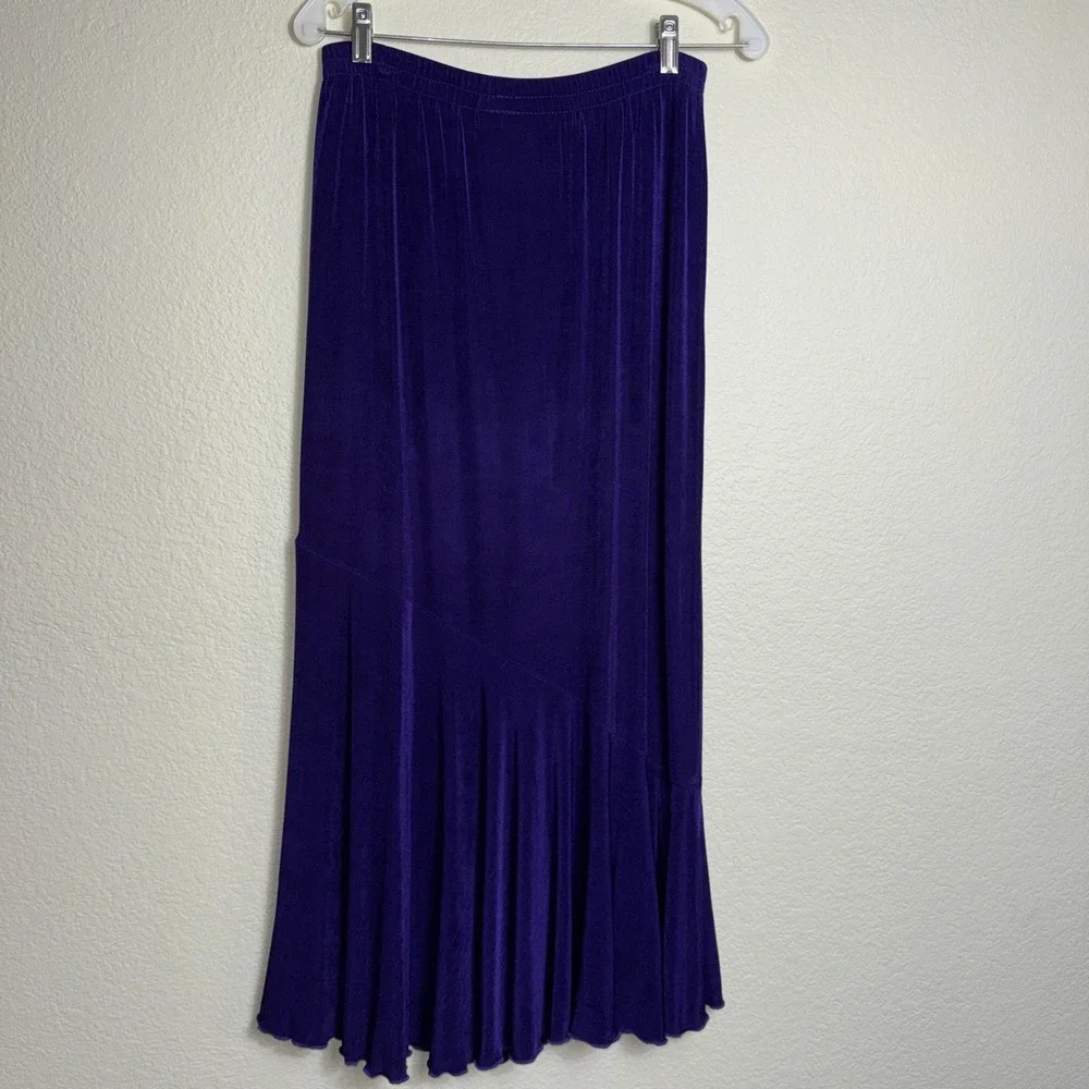 A Touch of Class Vintage Slinky Pleated Skirt Purple S/M Made in USA Whimsigoth - Picture 2 of 4